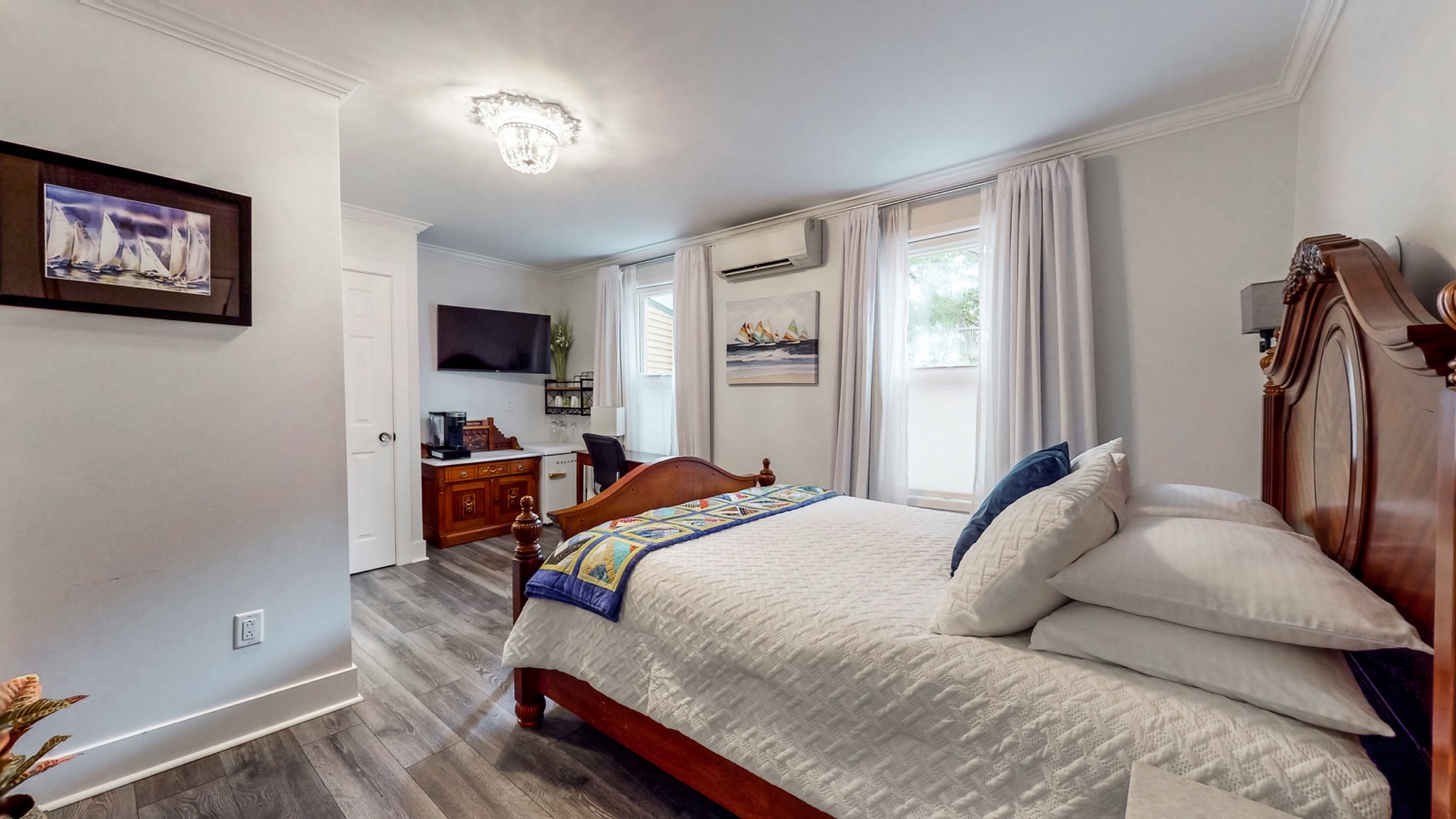 Bedroom with generous natural light