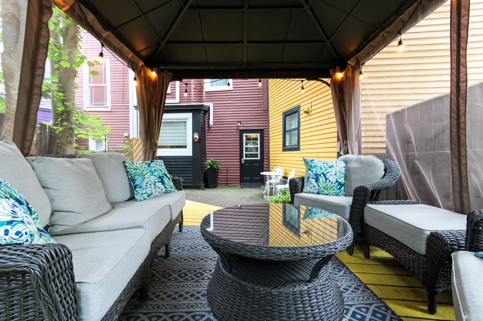 Backyard gazebo and garden