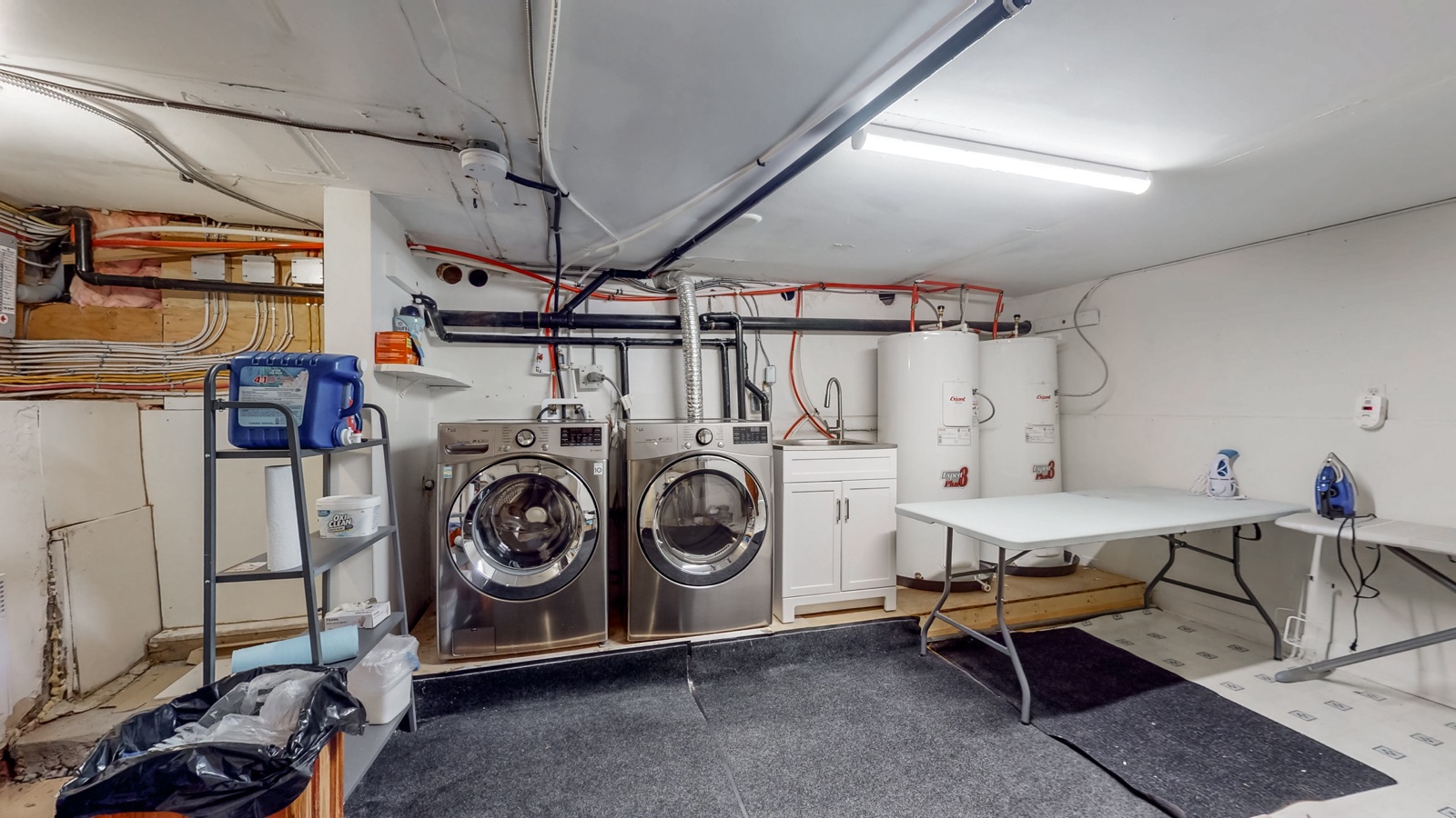 Lower-level laundry and utility space
